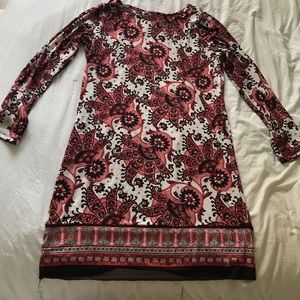 MICHAEL KORS long sleeve orange/red dress